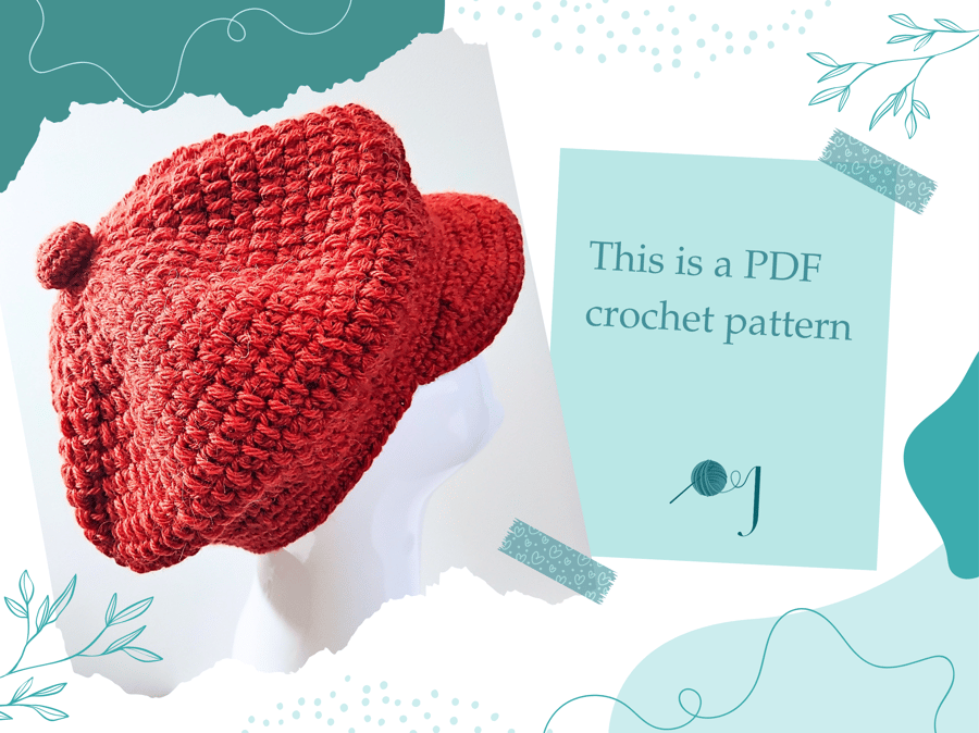 PDF Crochet Baker Boy Cap Pattern