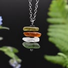 Highland Sea Glass and Sterling Silver 925 Stacked Necklace
