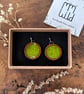 Handmade Ceramic Drop Earrings: Bright Emerald Green Glazed Clay, Hypoallergenic - Image 2