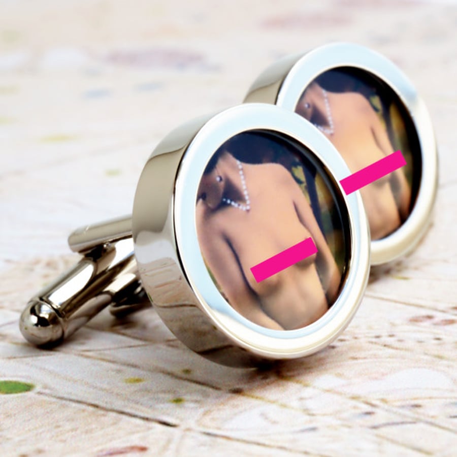Breast Cufflinks Art Deco Vintage Inspired Erotic Cufflinks 