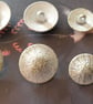 1" 25mm 40L Metal Vintage look aged White & Gold sparkle Button - Image 7