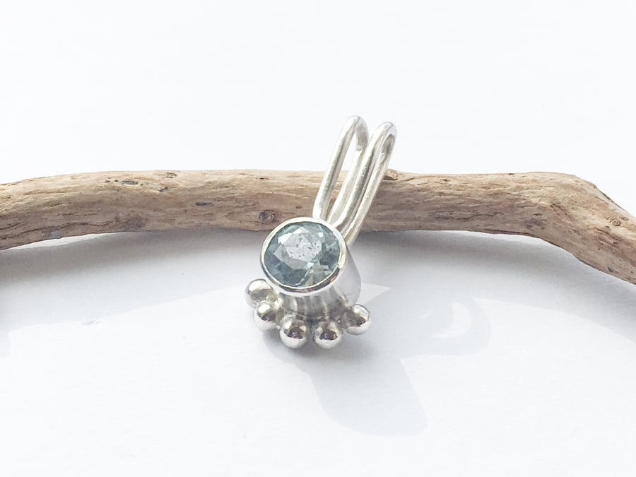 Handmade Sky Blue Topaz Sterling Silver Pendant 