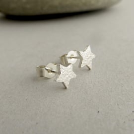 Sterling Silver Star Stud Earrings, Celestial jewellery