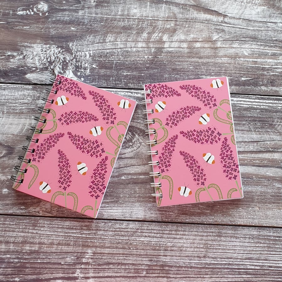 Buddleia Love - Pink A6 Notebook