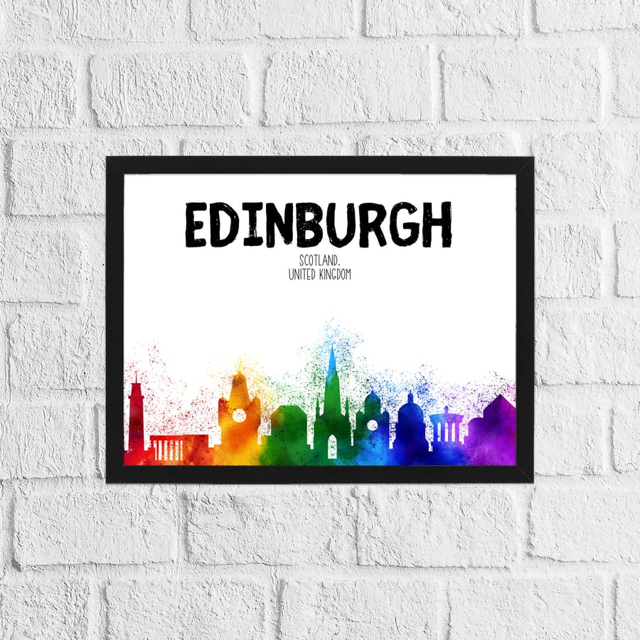 Edinburgh rainbow skyline print