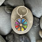 Hand Painted Keyring Mandala Acrylic Painting on Wood Original & Unique