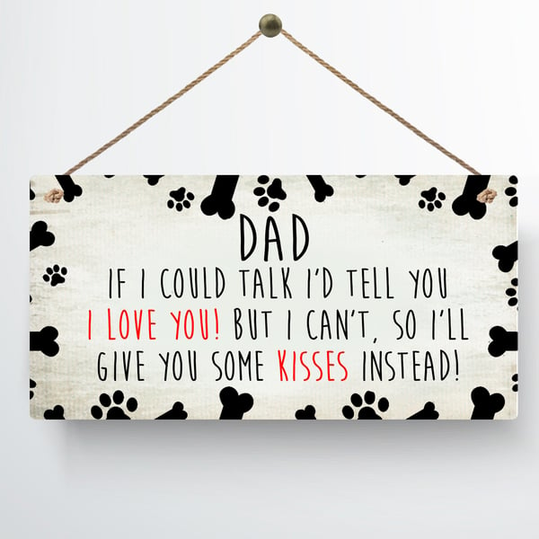 Best Doggy Daddy Metal Hanging Plaque Pet Owner Father's Day Dog Dad