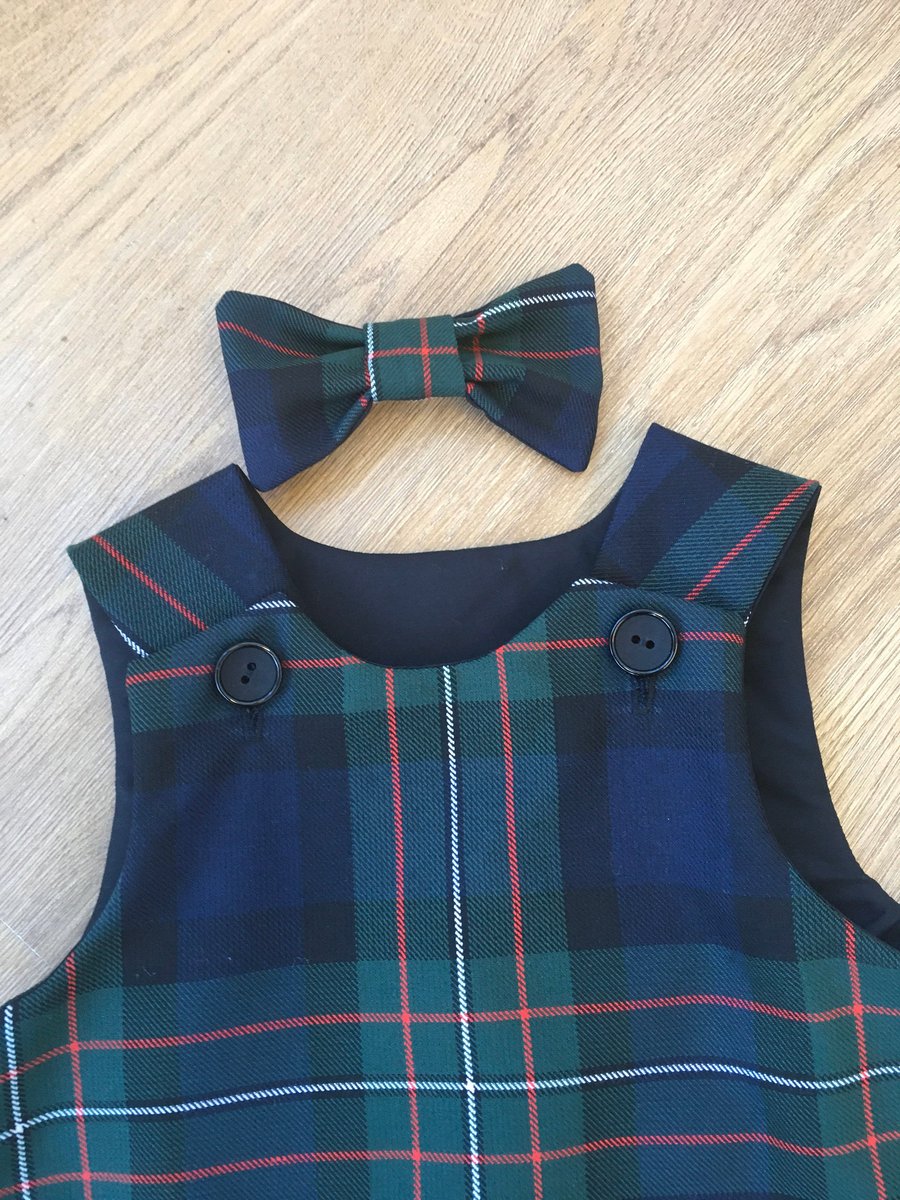 Ferguson Tartan Pinafore Dress and Hair Bow
