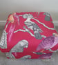 Armchair & Footstool Aviary Garden Pomegranate Fabric Chair Pouffe Birds Jungle - Image 5