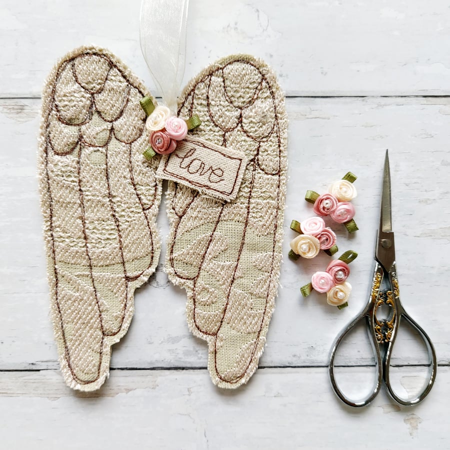 Applique Angel Wings with Love