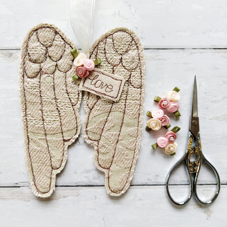 Applique Angel Wings with Love