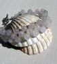 SALE - Rose Quartz Gemstone Woven Cuff Chakra Bracelet "Sunset Blush" - Image 1