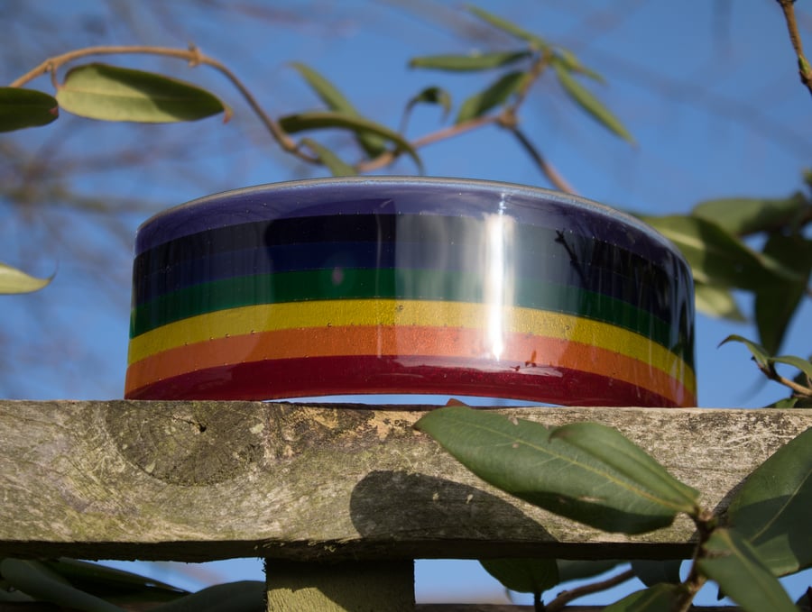 Large Rainbow Bridge in Fused Glass - 8027