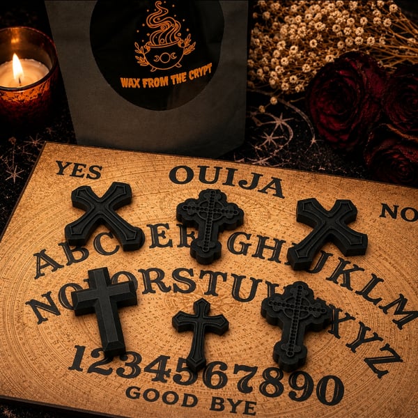 Gothic Crucifix Wax Melt Set - Rose & Leather Gothic Wax Melts