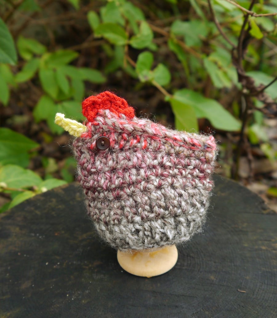 Chicken Egg Cosy, Red and Brown