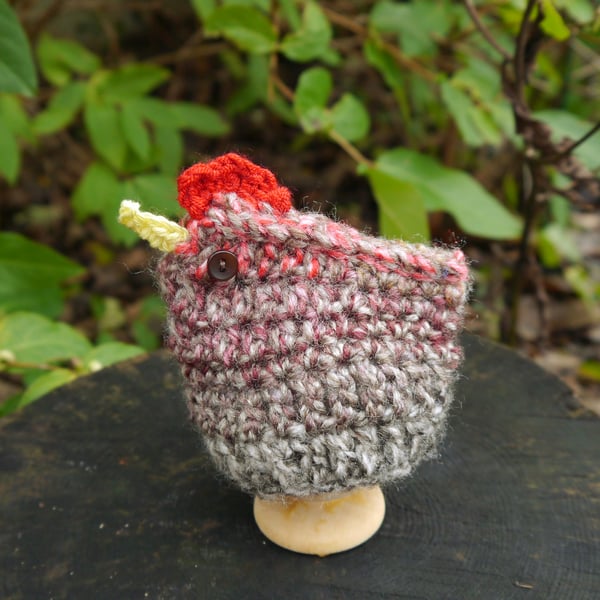 Chicken Egg Cosy, Red and Brown