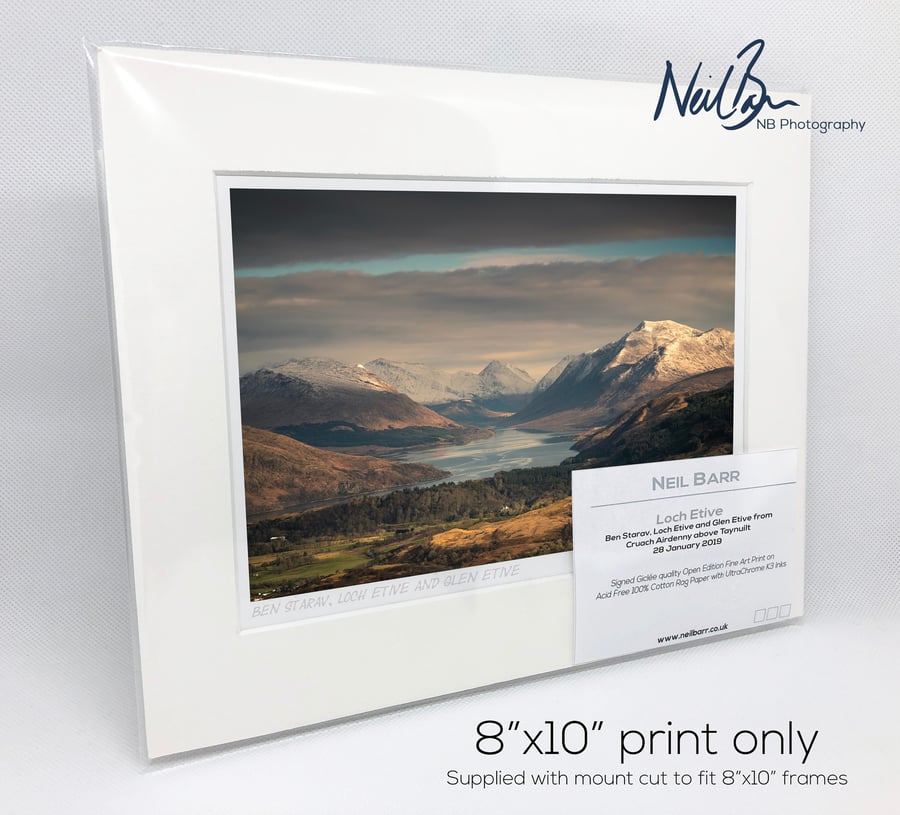 Ben Starav & Loch Etive Scotland - A5 (10" x 8") Unframed Print