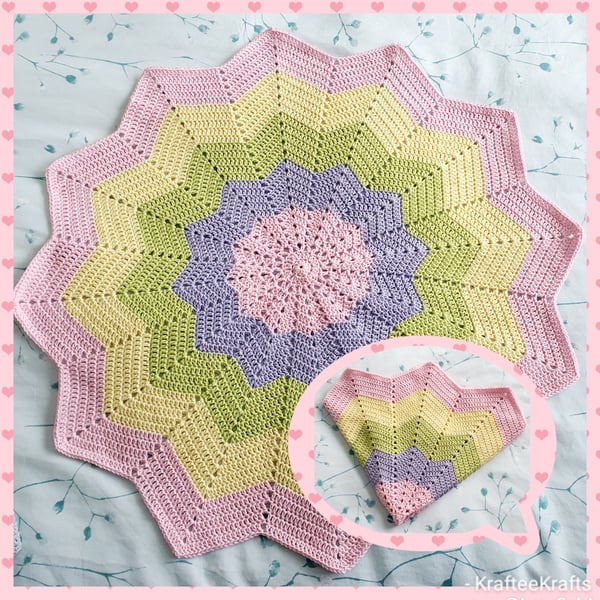 Girls Star blanket, crochet blanket for babies 