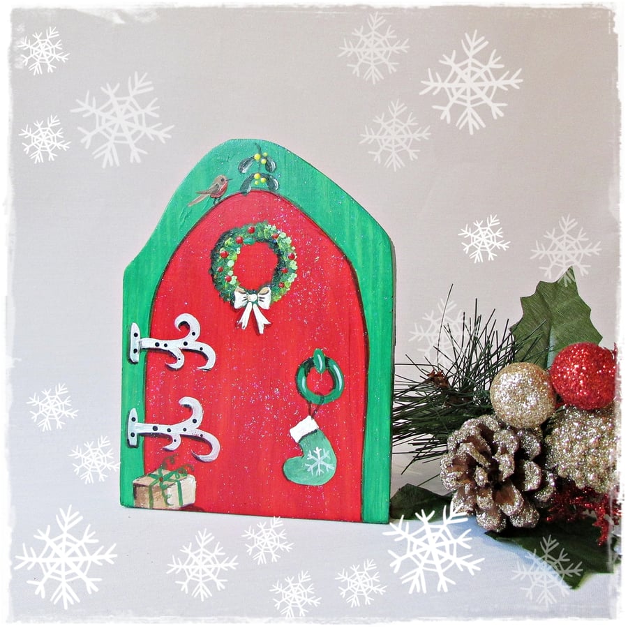 Santa's Elf Door for the Magic of Christmas, Enchanted Fairytale Door