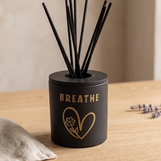 Personalised Reed Diffuser Holder, Handmade Bottle Cover, Gold Heart Design