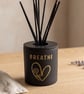 Personalised Reed Diffuser Holder, Handmade Bottle Cover, Gold Heart Design