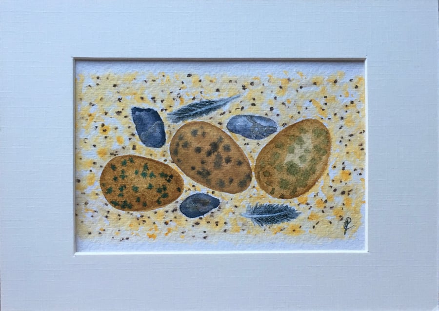Beach eggs original painting 
