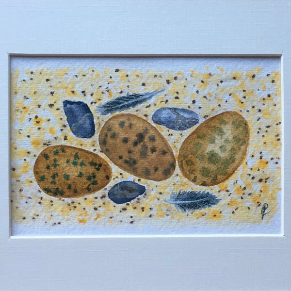 Beach eggs original painting 