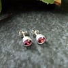 Stud Earrings, Pink Topaz and Sterling Silver 5mm Studs