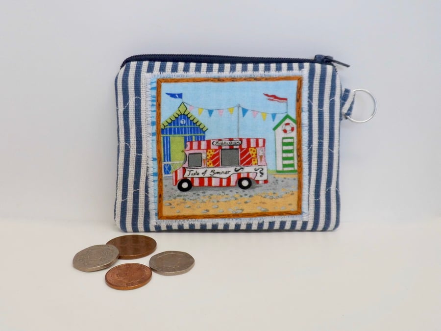 Coin purse ice cream van beach holiday make up