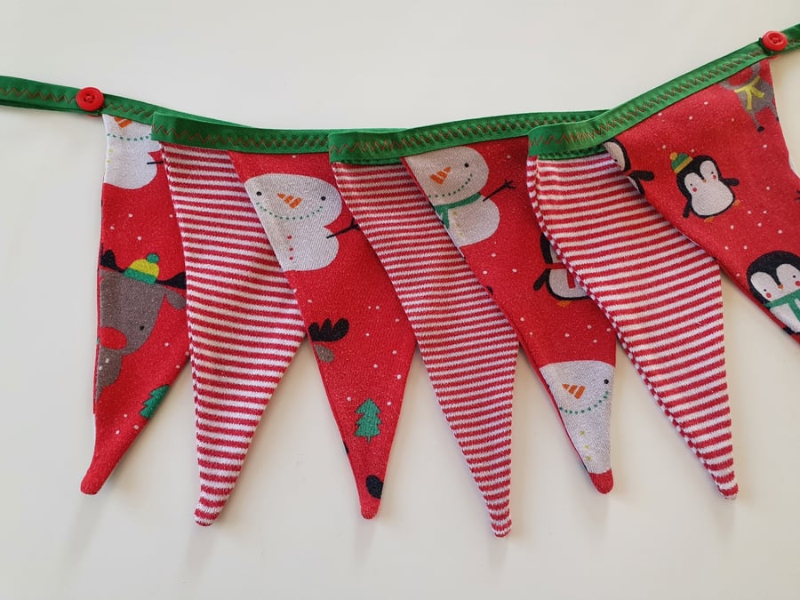 Fun Festive Friends Bunting on Green Binding