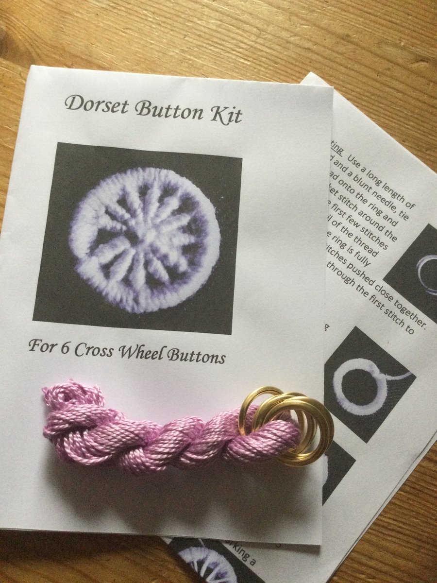 Kit to Make 6 x Dorset Cross Wheel Buttons, Sea Pink 