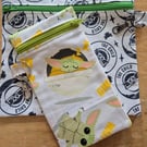 Handmade Grogu-The Child Inspired Zip Pouches - set of 2