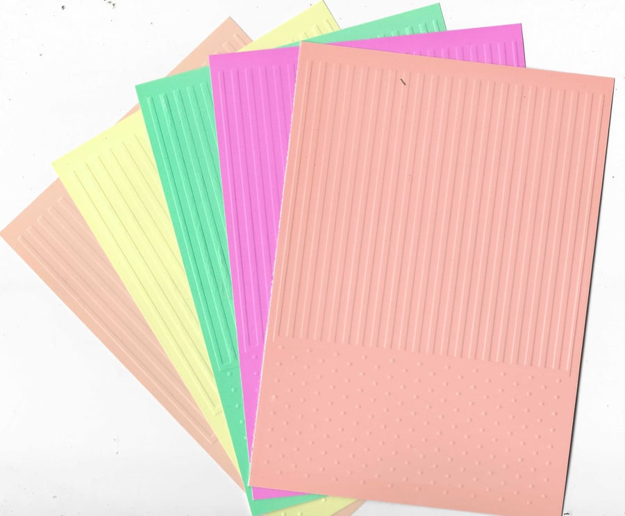 Embossed Paper. 5"x7". Striped (2). Choice of Colour