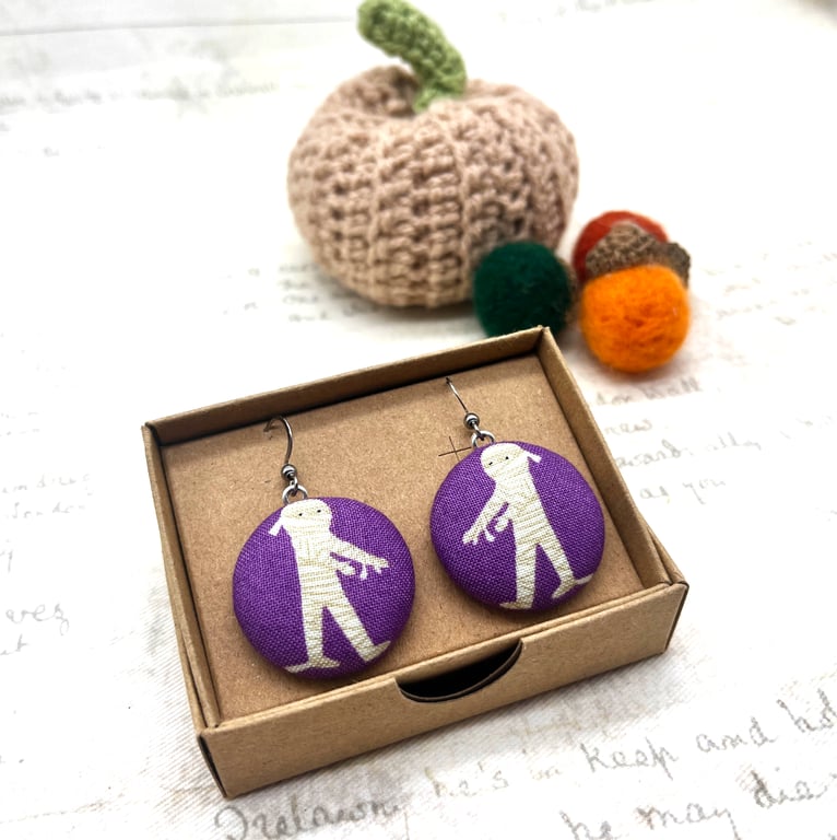 Mummy Halloween statement dangle earrings
