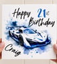 Personalised Birthday Card for Him - Racing Car Birthday Card - Sports Car Card - Image 3