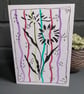 Modern botanical illustration greeting card - candy stripes