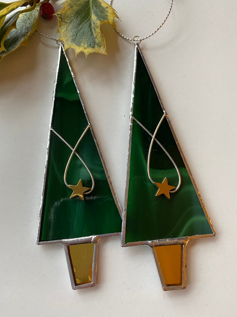 Stained Glass Tall Christmas Tree 