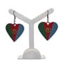 Eritrean flag earrings, love Eritrea,  loveheart jewellery, african queen,  - Image 1