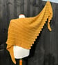 Egg yolk yellow merino wool asymmetrical oversized scarf wrap shawl  - Image 3