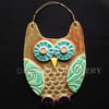 Brown Owl ceramic hanging decoration 