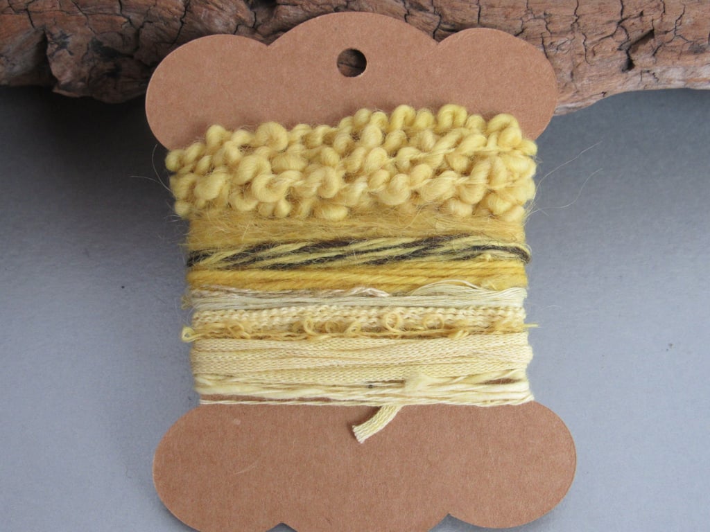 Small Chunky Yellow Weld Natural Dye Textured Thread Pack