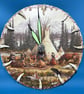 Handmade Native American Inspired Wall Clock with spinning centrepiece