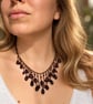 Handmade Natural Garnet & Copper Statement Necklace