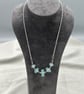 blue seaglass style lampwork glass disc necklace - Image 7