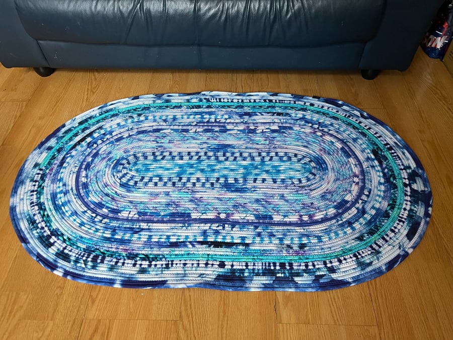 Hand Made Jelly Roll Rug - Tie-Dye Fabric