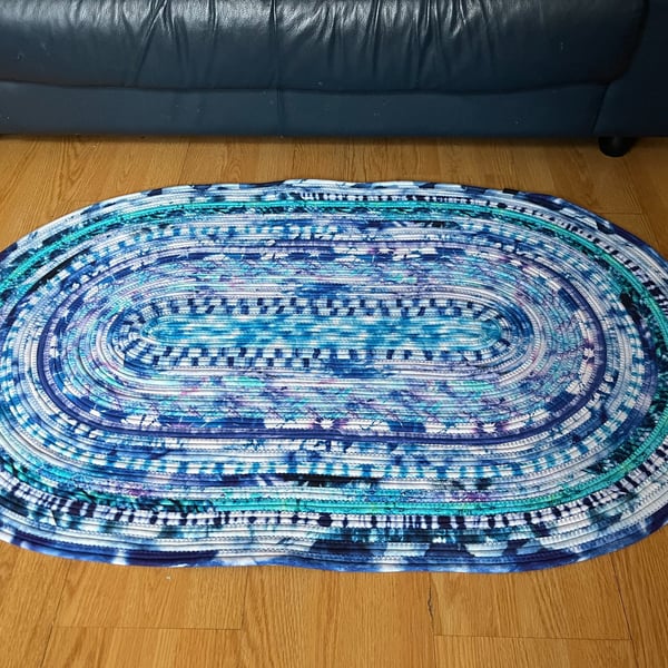 Hand Made Jelly Roll Rug - Tie-Dye Fabric
