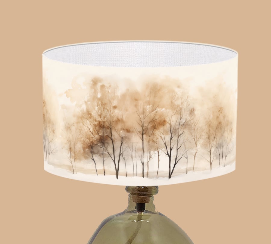 Autumn Lampshade Watercolor Lampshade Woodland Landscape Lampshade