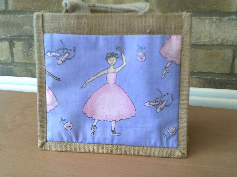 Ballerina on Lavender Small Jute Bag