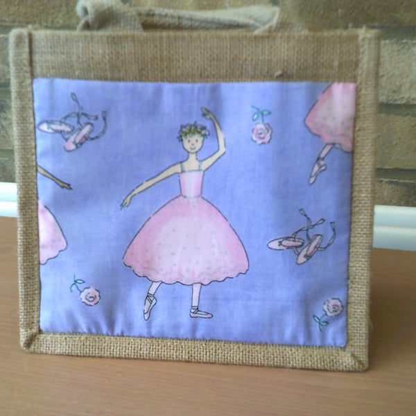 Ballerina on Lavender Small Jute Bag