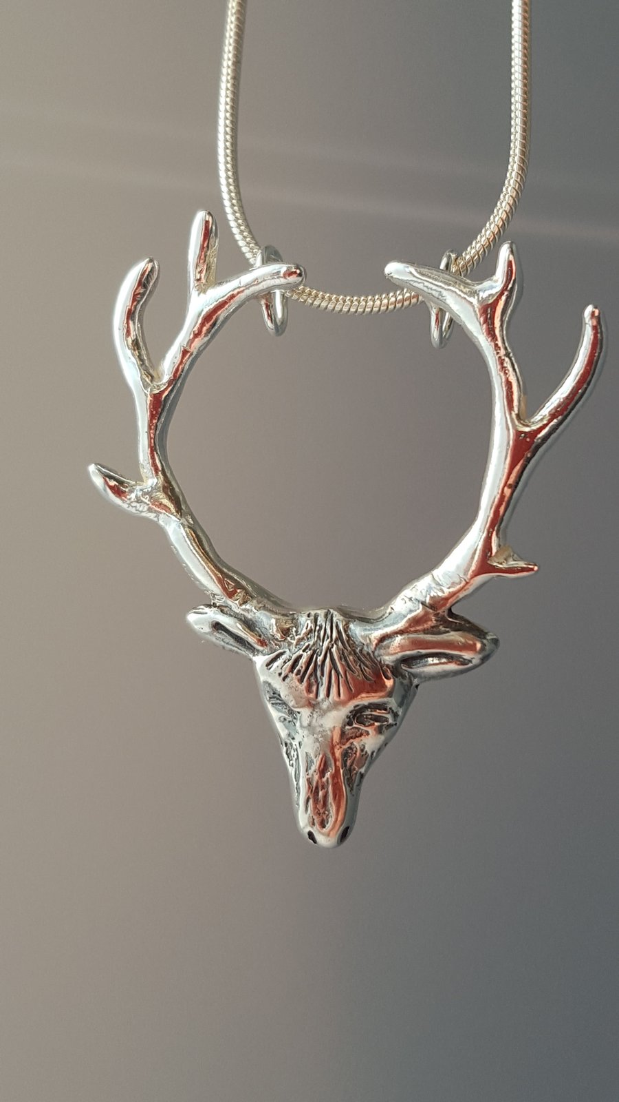 Oisin - Silver Stag's Head Pendant